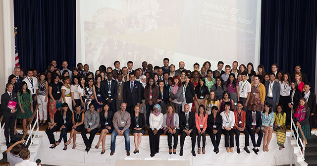 UNAOC High Representative Nassir Al Nasser with EF and participants of the Summer School.