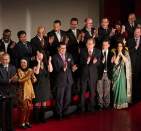 At the Intercultural Innovation Award Ceremony in Vienna, Austria on February 26th 2013. (Photo: Dan Sakamoto/UNAOC)